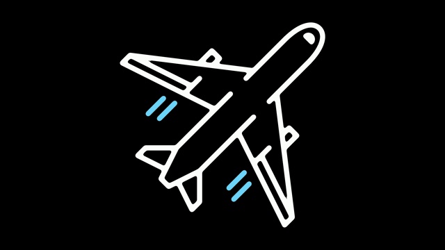 机票预订线与阿尔法图标动画视频下载