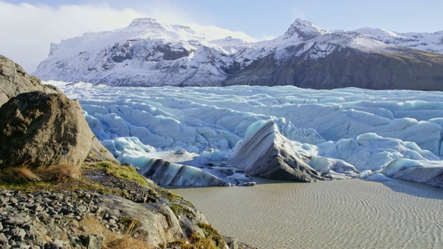 风景优美的高山冰川，冰岛视频下载