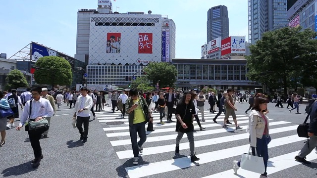 日本首都东京涉谷十字路口的时间流逝视频素材