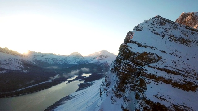 山顶空中冬季仙境视频素材