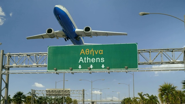 飞机从雅典起飞视频下载