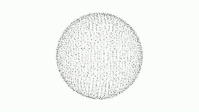 带有粒子点的黑色球体。数字数据网络连接在白色背景的未来技术概念。3 d抽象插图视频素材