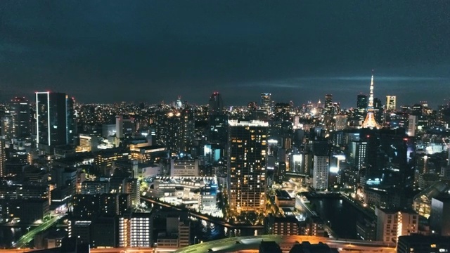 主要城市的夜景，有高架道路视频素材