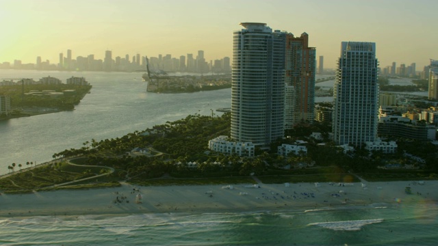 航空南角海滩日落公寓迈阿密视频素材