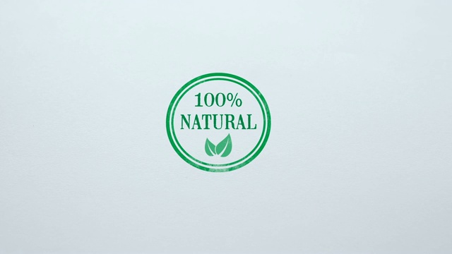 100%天然封印空白纸背景，食品质量控制视频下载