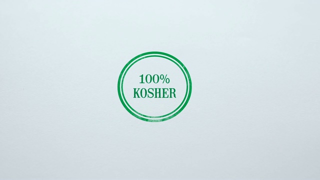 在空白纸上盖100%犹太印章，食品质量控制视频素材