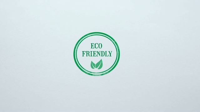 环保印章印在空白纸背景上，有机食品，生活方式视频素材