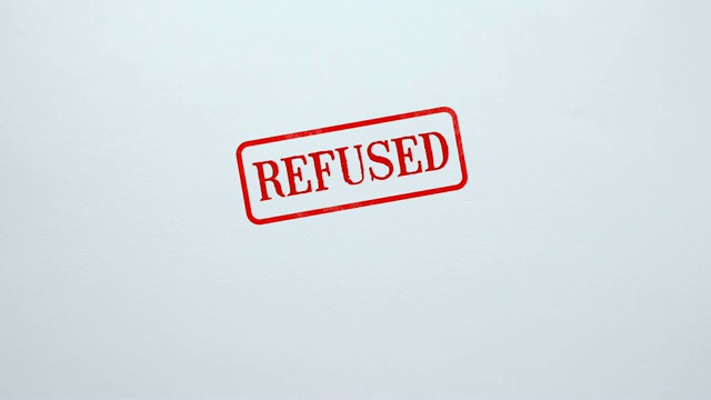 盖印空白纸背景的印章被拒绝，申请未获批准，拒绝视频下载