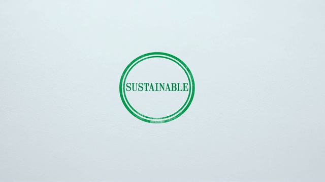 可持续性印章空白纸背景，环保技术视频下载