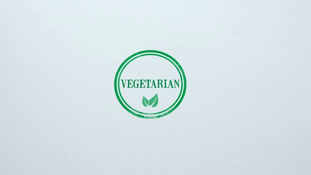 素菜封印空白纸为背景，食品质量控制视频素材