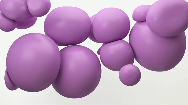 柔软的粉红色气球漂浮在空中。概念:抽象背景、技术、聚会。视频素材