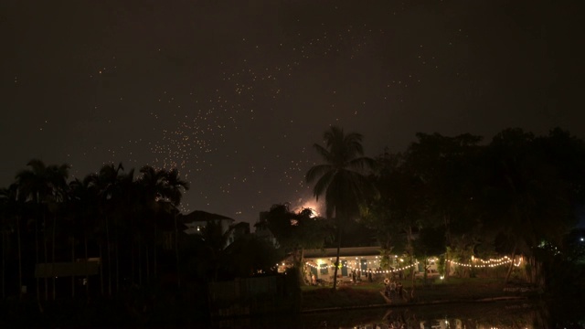 在泰国清迈漂浮的亚洲灯笼视频素材