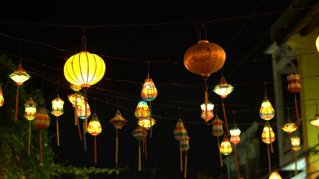 越南会安古镇的彩灯视频素材