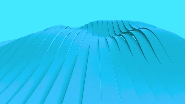 蓝色抽象几何表面，最小的图案，随机波动运动背景。无缝循环4K超高清全高清。视频素材