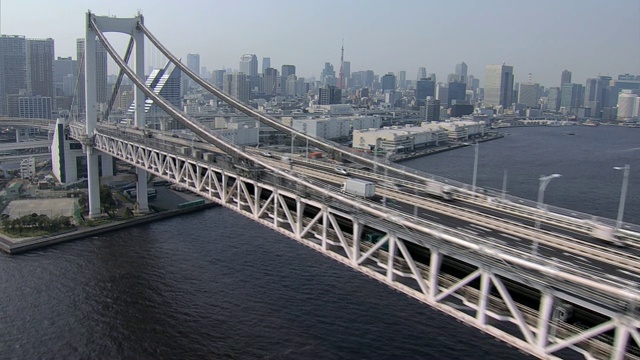 空中彩虹桥东京市Shuto高速公路日本视频下载
