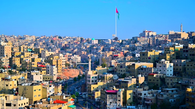 约旦首都安曼市的日出景象视频下载