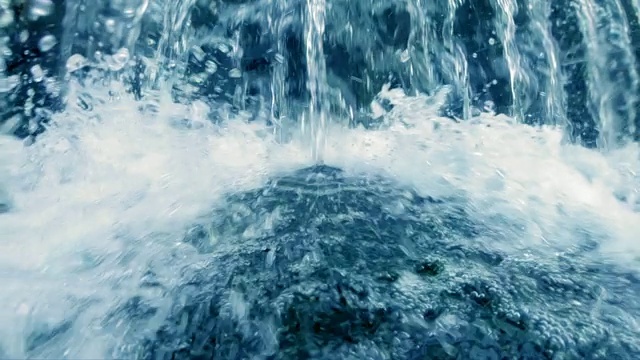 公园里的瀑布，慢镜头视频素材