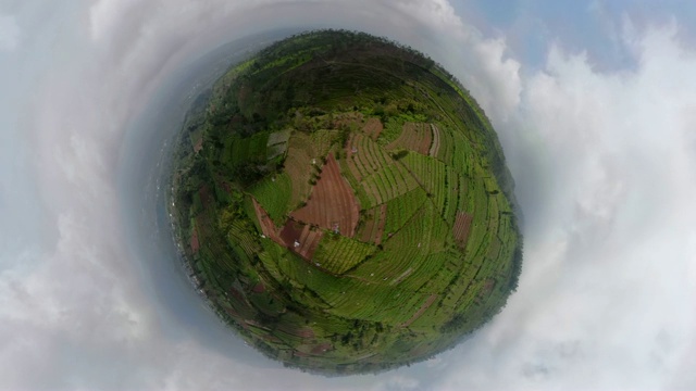 印尼的农民在山上耕种视频素材