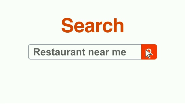 网页浏览器或网页与搜索框输入餐厅附近我的互联网搜索视频下载