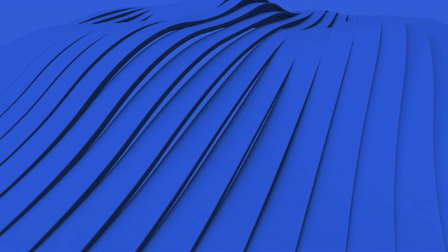 蓝色抽象几何表面，最小的图案，随机波动运动背景。无缝循环4K超高清全高清。视频素材