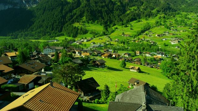 瑞士格林德沃埃格山城户外阿尔卑斯山雪视频下载