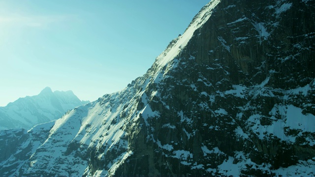 空中Eiger瑞士Grindelwald攀岩雪冰视频素材