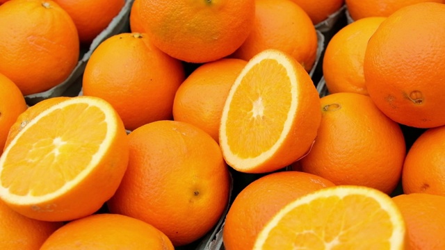 农贸市场橙子特写视频素材