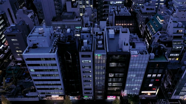 商街夜景鸟瞰图视频素材
