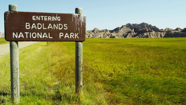 国家公园标志Badlands南达科他风景美国视频下载