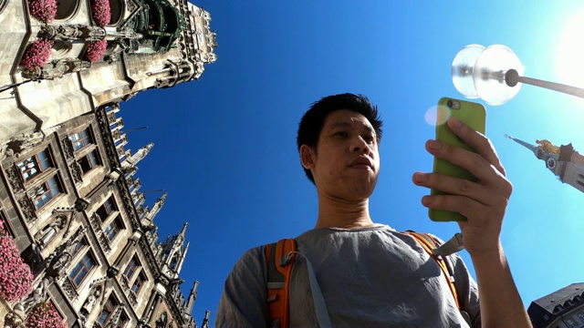 慕尼黑玛丽恩广场的城市景观视频下载