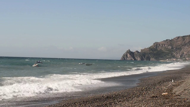 西西里海岸风浪汹涌视频素材