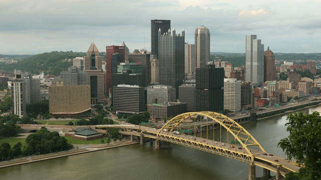 美国宾夕法尼亚州匹兹堡的天际线视频素材