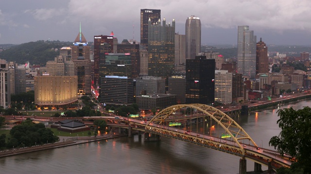 美国宾夕法尼亚州匹兹堡的天际线视频素材