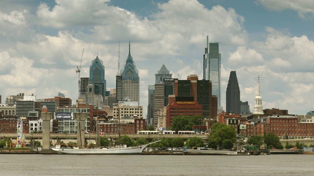 美国宾夕法尼亚州费城城市天际线视频素材
