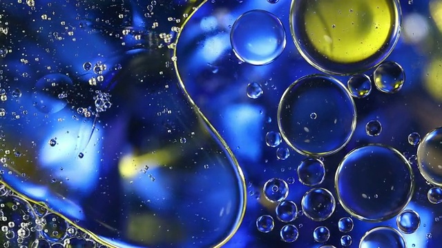 油泡水蓝色背景视频素材