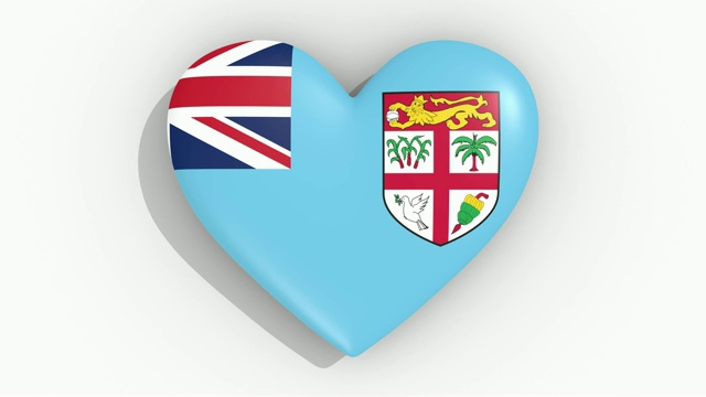 心的颜色斐济国旗脉冲，循环视频下载