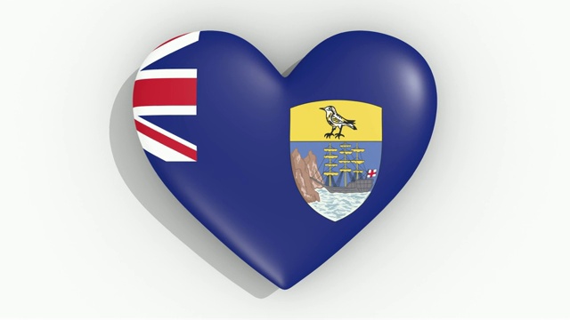 圣赫勒拿岛旗帜的彩色心脏跳动，循环视频下载