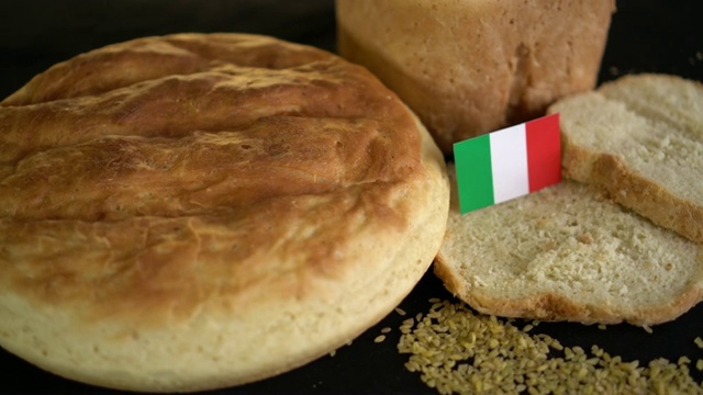 面包和意大利国旗视频下载