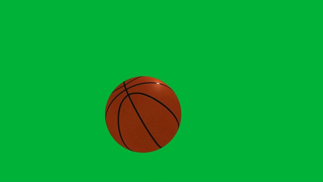 篮球落在绿色色键背景上视频下载