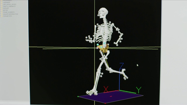 计算机模拟和运动捕捉的人慢跑运动分析。视频下载