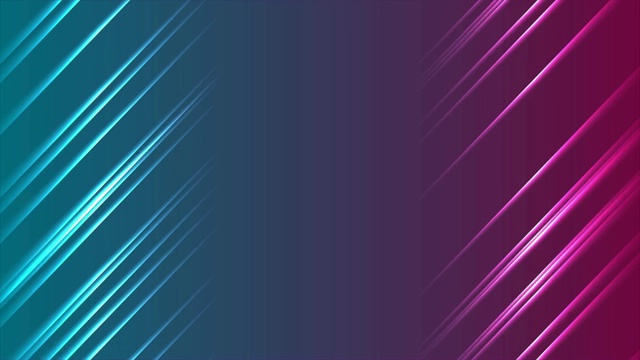 蓝色紫色发光的霓虹线抽象视频动画视频素材