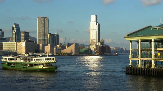 天星小轮在香港的时间流逝视频素材