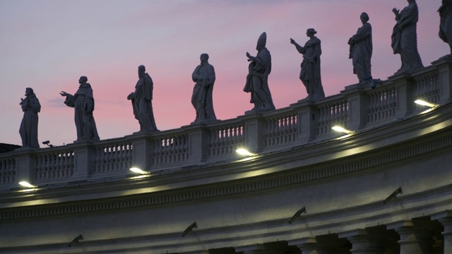 梵蒂冈广场上美丽的圆柱视频素材