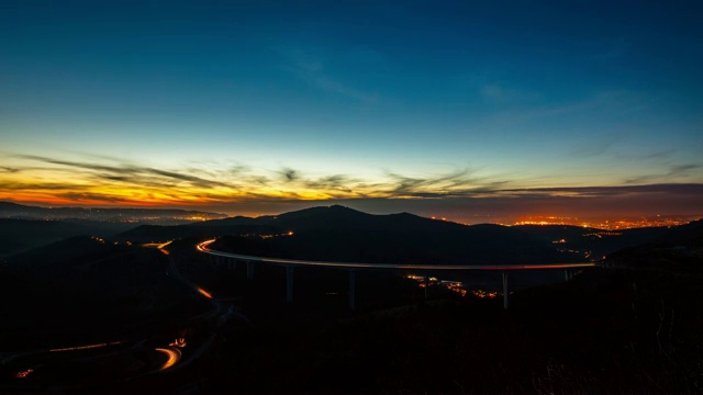 日落时分的高架桥视频素材