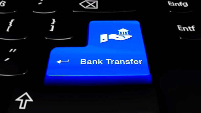 电脑键盘按钮上的银行转轮运动。视频下载