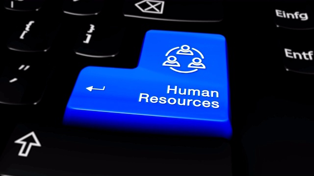人力资源轮动电脑键盘按键。视频下载