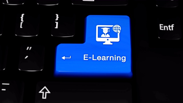 电子学习旋转运动电脑键盘按钮。视频素材