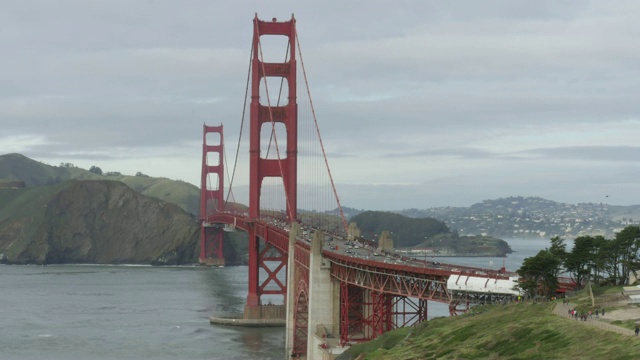 旧金山金门大桥交通时间为4k视频素材