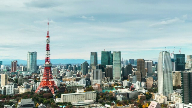 4K延时:鸟瞰图东京城市景观日本视频下载