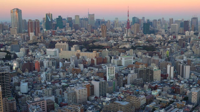 东京城市景观-超级月亮视频素材